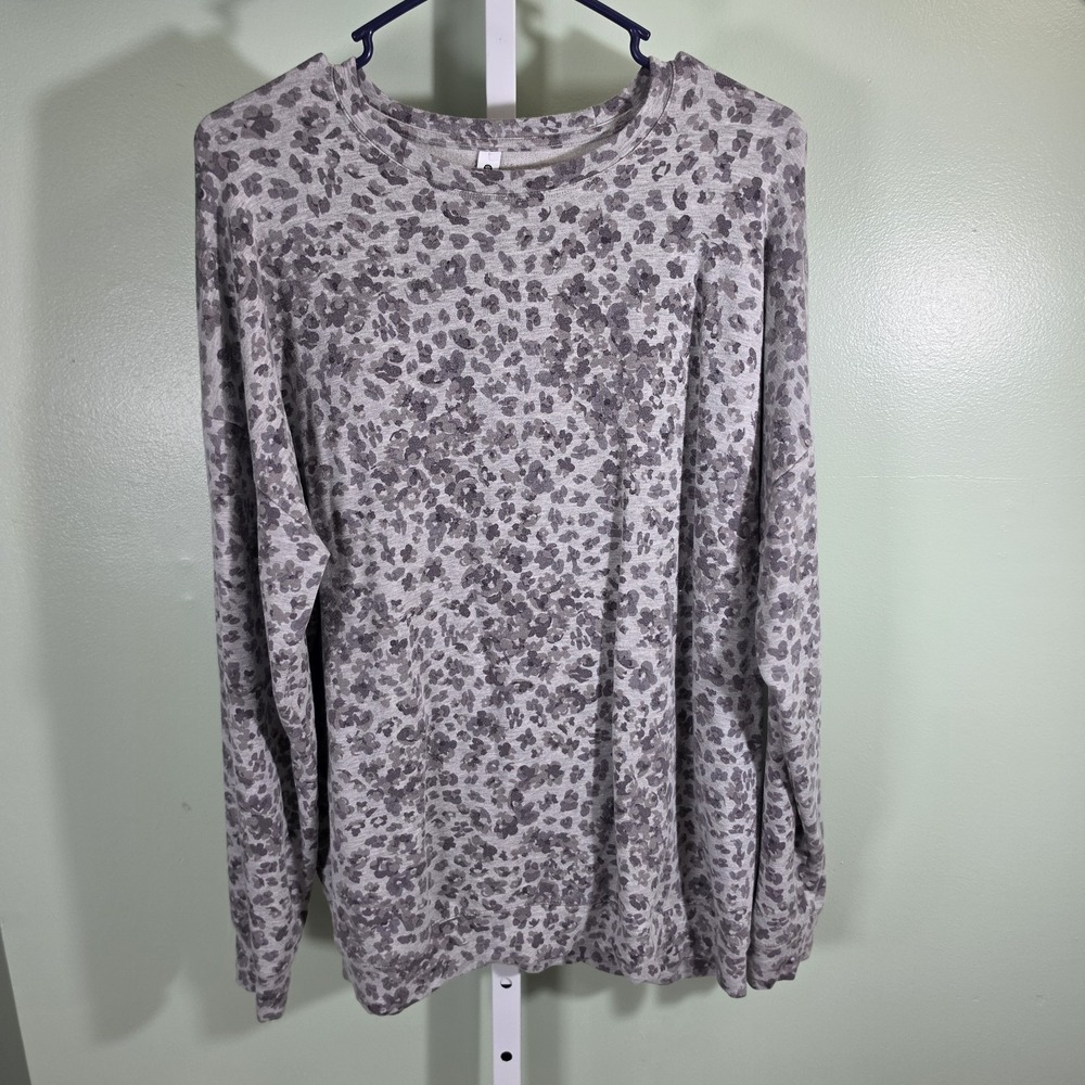 Athleta Studio to Street Splatter Pullover Sweatshirt Gray Women's Size Large‎